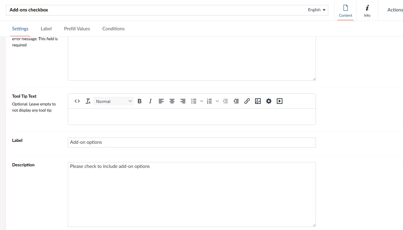 Checkbox Field